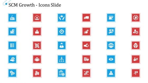 SCM Growth Icons Slide Ppt Slides Gridlines PDF