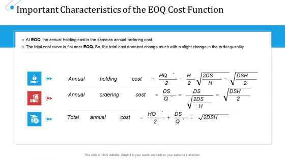 SCM Growth Important Characteristics Of The EOQ Cost Function Ppt Shapes PDF