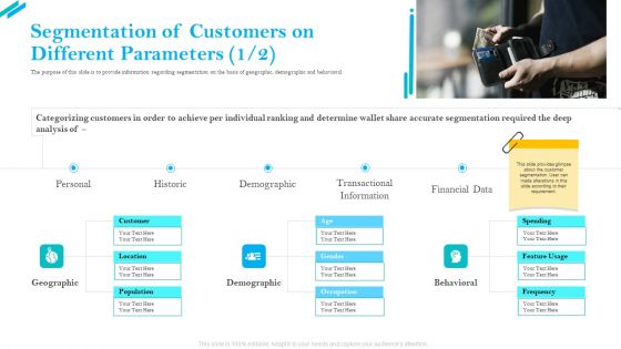 SCR For Market Segmentation Of Customers On Different Parameters Financial Brochure PDF