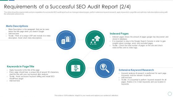 SEO Audit Procedure And Strategies Requirements Of A Successful Ppt Show PDF SEO Audit Procedure And Strategies Requirements Of A Successful Ppt Show PDF