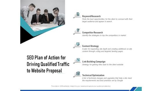 SEO Plan Of Action For Driving Qualified Traffic To Website Proposal Ppt PowerPoint Presentation Infographic Template Shapes PDF