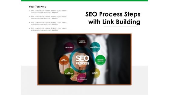 SEO Process Steps With Link Building Ppt PowerPoint Presentation Gallery Slideshow PDF