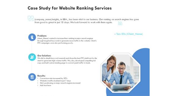 SEO Proposal Template Case Study For Website Ranking Services Ppt PowerPoint Presentation Visual Aids Backgrounds PDF