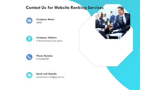 SEO Proposal Template Contact Us For Website Ranking Services Ppt PowerPoint Presentation Icon Brochure PDF