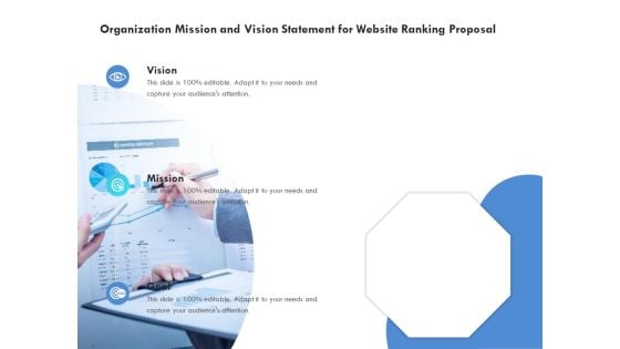 SEO Proposal Template Organization Mission And Vision Statement For Website Ranking Proposal Ppt PowerPoint Presentation Ideas Vector PDF