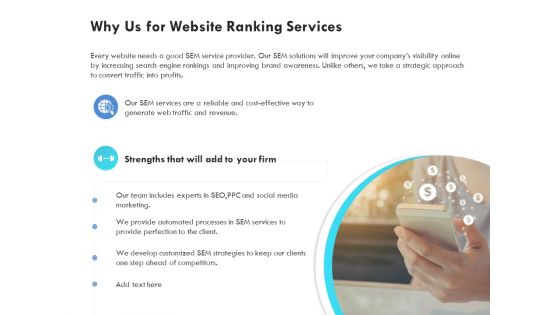 SEO Proposal Template Why Us For Website Ranking Services Ppt PowerPoint Presentation Inspiration Background Image PDF