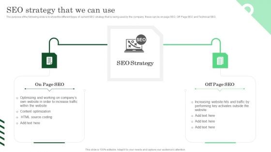 SEO Strategy That We Can Use Ppt PowerPoint Presentation File Infographic Template PDF