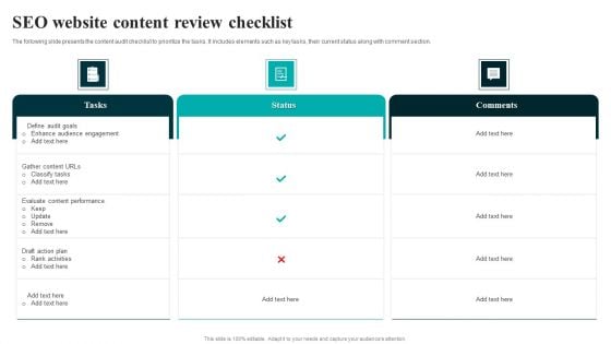 SEO Website Content Review Checklist Themes PDF