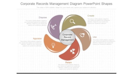 Corporate Records Management Diagram Powerpoint Shapes