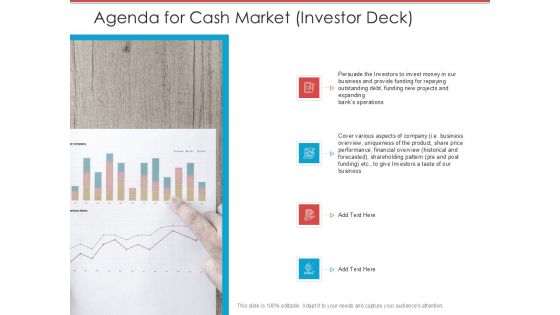 Agenda For Cash Market Investor Deck Ppt Infographic Template Example File