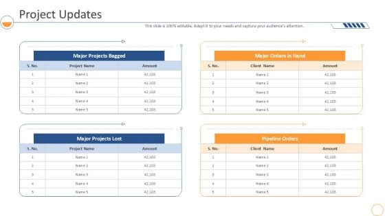 Monthly Company Performance Analysis Project Updates Structure PDF