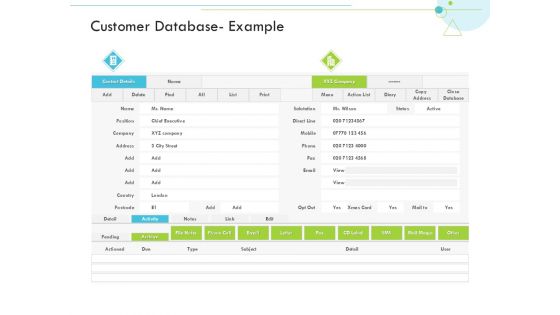 Customer Database Example Customer Relationship Management CRM Sample PDF