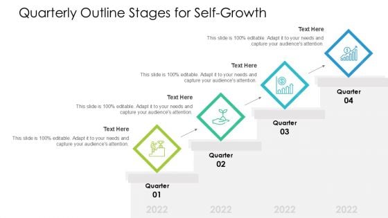 Quarterly Outline Stages For Self Growth Ppt PowerPoint Presentation Slides Guidelines PDF