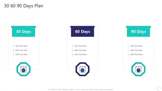 Techniques For Project Management Scrum Master IT 30 60 90 Days Plan Slides PDF