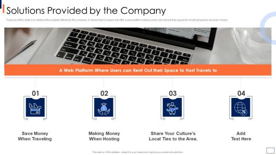 Travel And Tour Company Fundraising Pitch Deck Solutions Provided By The Background PDF Travel And Tour Company Fundraising Pitch Deck Solutions Provided By The Background PDF