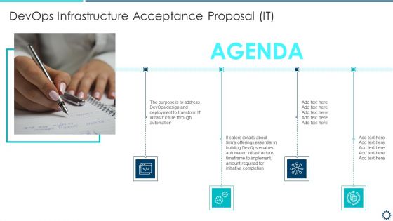 Agenda Devops Infrastructure Acceptance Proposal IT Mockup PDF Agenda Devops Infrastructure Acceptance Proposal IT Mockup PDF