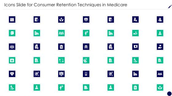 Icons Slide For Consumer Retention Techniques In Medicare Elements PDF