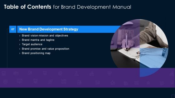 Table Of Contents For Brand Development Manual Template PDF