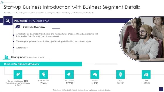 Startup Company Valuation Methodologies Start Up Business Introduction With Business Segment Details Download PDF