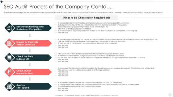 SEO Audit Summary To Increase SEO Audit Process Of The Company Background PDF