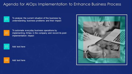 Agenda For AIOPS Implementation To Enhance Business Process Mockup PDF