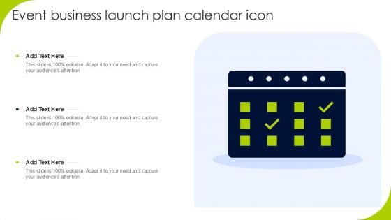 Event Business Launch Plan Calendar Icon Designs PDF