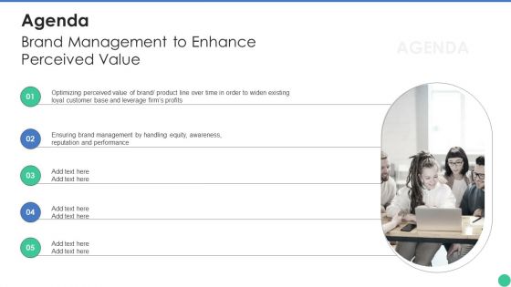 Agenda Brand Management To Enhance Perceived Value Icons PDF