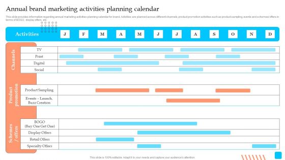 Strategic Toolkit To Administer Brand Image Annual Brand Marketing Activities Planning Calendar Formats PDF