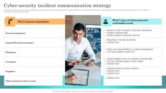 Incident Response Techniques Deployement Cyber Security Incident Communication Strategy Brochure PDF