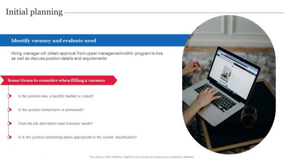 Initial Planning Strategic Guide On Talent Recruitment Slides PDF