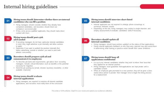 Internal Hiring Guidelines Strategic Guide On Talent Recruitment Information PDF