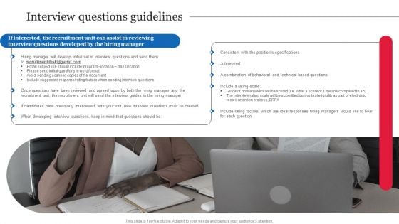 Interview Questions Guidelines Strategic Guide On Talent Recruitment Graphics PDF