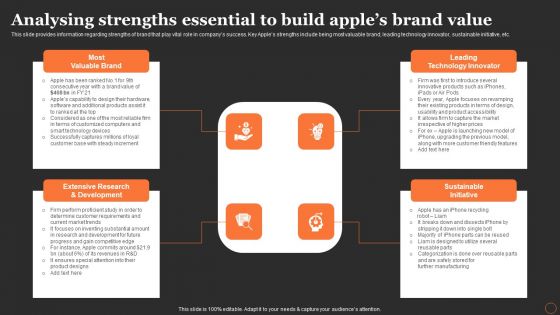 Apples Strategy To Achieve Top Brand Value Position Analysing Strengths Essential To Build Apples Brand Value Inspiration PDF