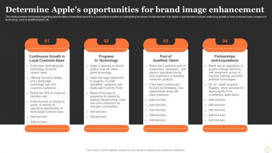 Apples Strategy To Achieve Top Brand Value Position Determine Apples Opportunities For Brand Image Enhancement Slides PDF