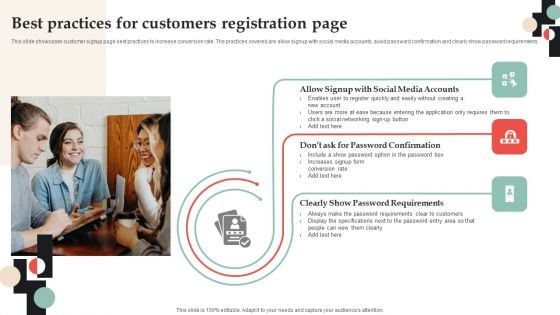 Customer Onboarding Journey Optimization Plan Best Practices For Customers Registration Page Infographics PDF