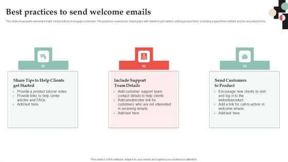 Customer Onboarding Journey Optimization Plan Best Practices To Send Welcome Emails Mockup PDF