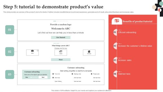 Customer Onboarding Journey Optimization Plan Step 5 Tutorial To Demonstrate Summary PDF