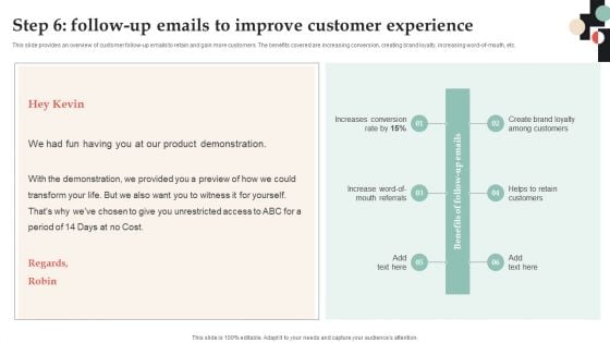 Step 6 Follow Up Emails To Improve Customer Experience Mockup PDF