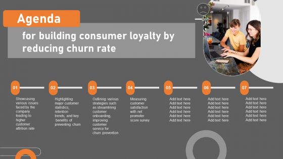 Agenda Building Consumer Loyalty By Reducing Churn Rate Introduction PDF