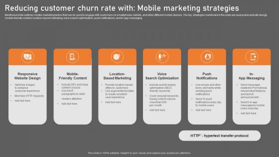 Reducing Customer Churn Rate With Mobile Marketing Strategies Portrait PDF Reducing Customer Churn Rate With Mobile Marketing Strategies Portrait PDF