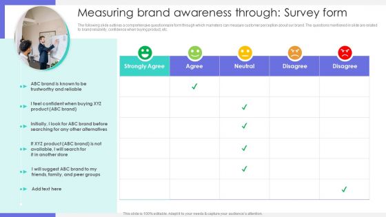 Measuring Brand Awareness Through Survey Form Ppt Gallery Deck PDF