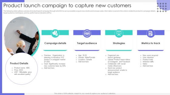 Product Launch Campaign To Capture New Customers Ppt Model Show PDF