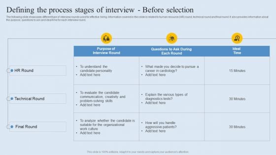 Defining The Process Stages Of Interview Before Selection Guidelines PDF