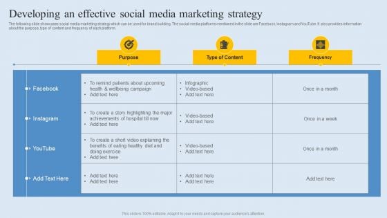 Developing An Effective Social Media Marketing Strategy Brochure PDF