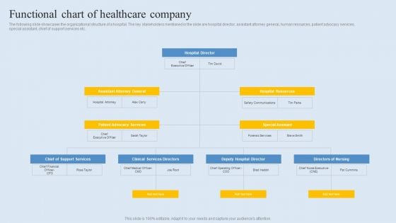 Functional Chart Of Healthcare Company Ideas PDF