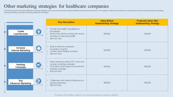 Other Marketing Strategies For Healthcare Companies Demonstration PDF