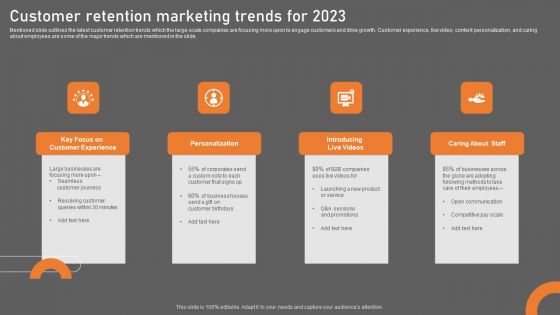 Customer Retention Marketing Trends For 2023 Information PDF