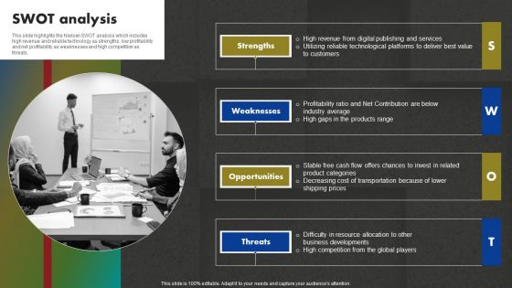 Data And Customer Analysis Company Outline SWOT Analysis Mockup PDF