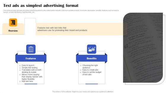 Execution Of Effective Paid Media Advertising Strategies Text Ads As Simplest Advertising Format Graphics PDF