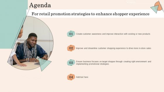 Agenda For Retail Promotion Strategies To Enhance Shopper Inspiration PDF